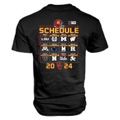 USC Trojans Unisex Football 2024 BIG 10 Black Schedule T-Shirt